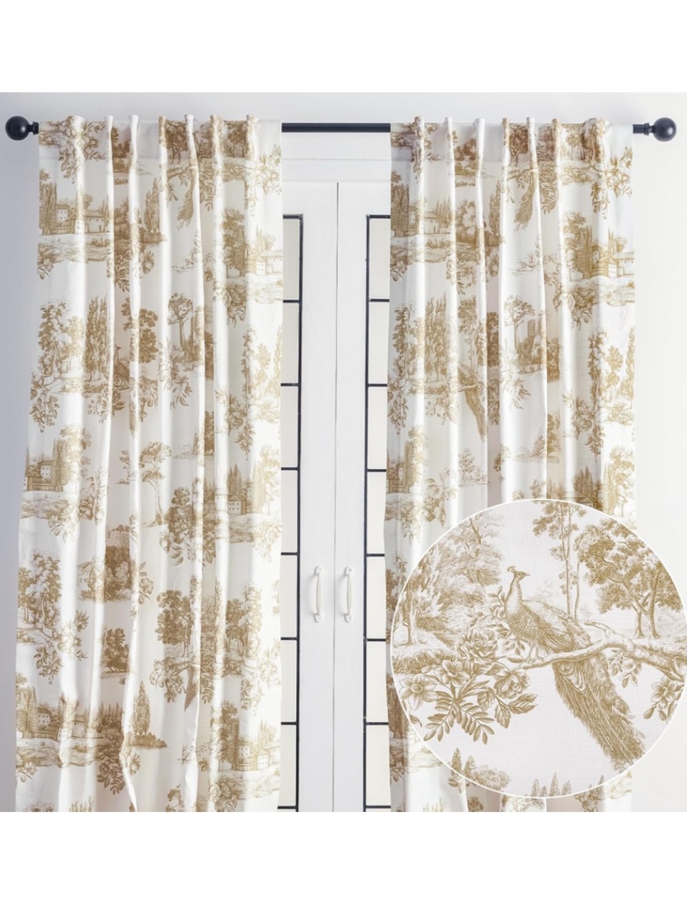 NWT Size 50x124” Maison d’Hermine French Inspired Bronze Trianon Curtains